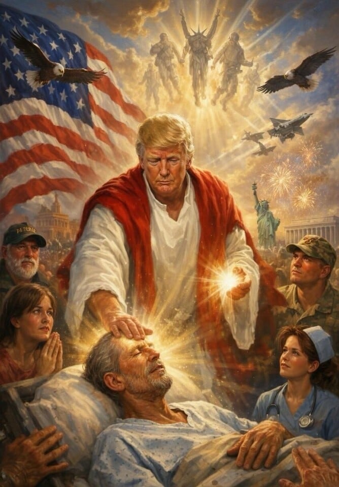 Donald Trump se pone como Jesús en imagen con IA.