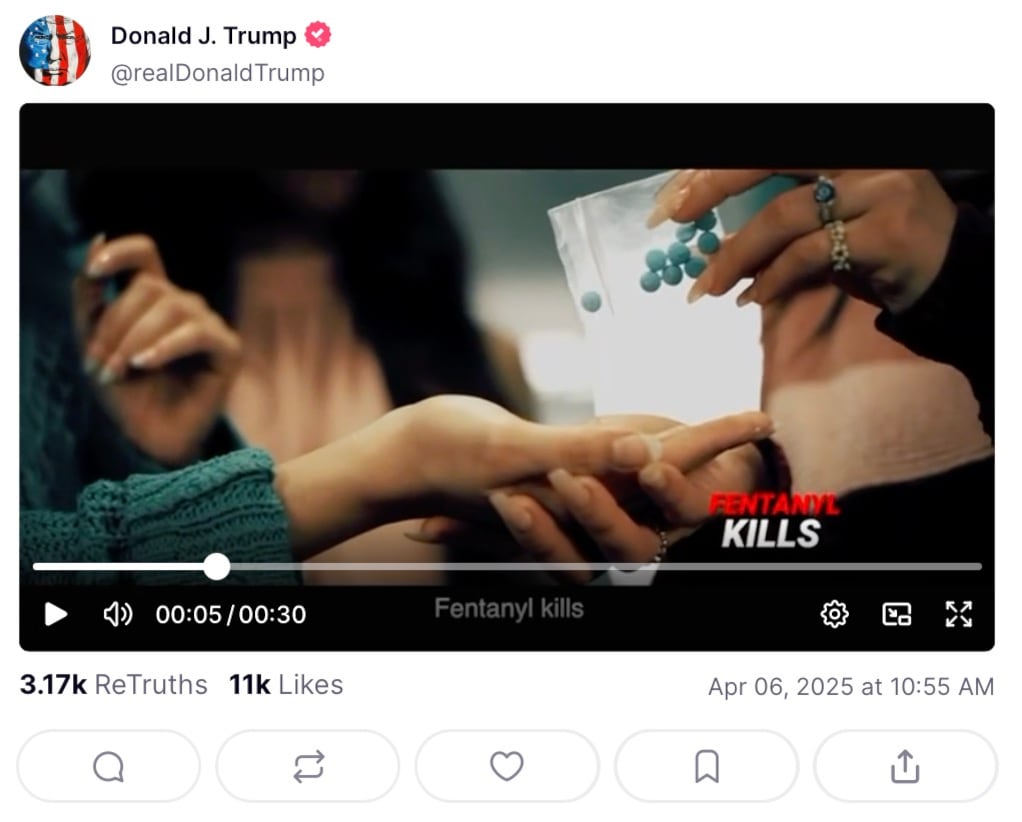 Donald Trump comparte videos de la campaña del gobierno de México contra el fentanilo