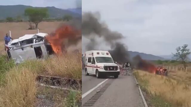 ¿Qué pasó en la carretera Salina Cruz-La Ventosa? Choque de tres vehículos deja 6 muertos; quedaron calcinados