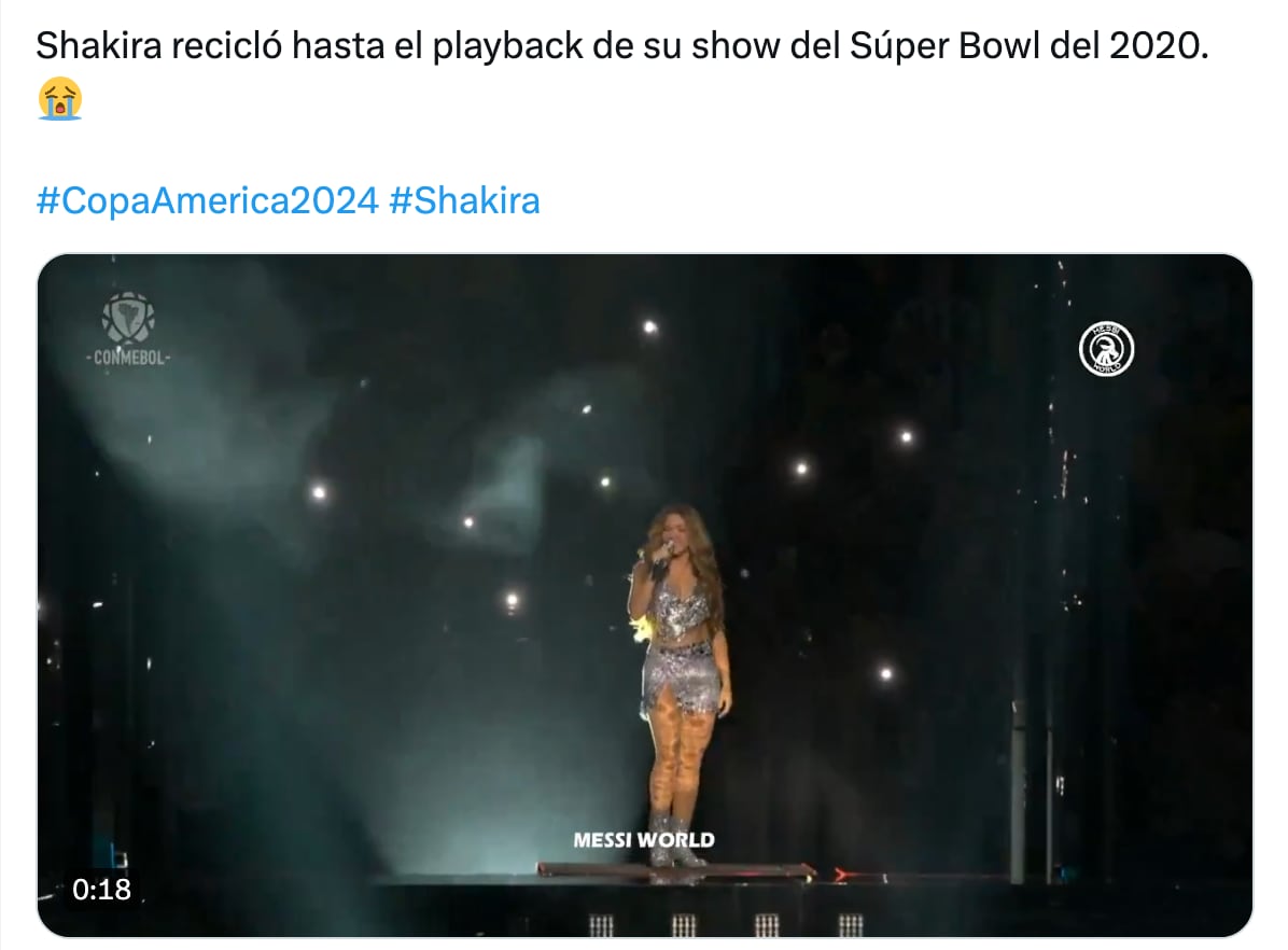 Meme de Shakira en la Copa América 2024