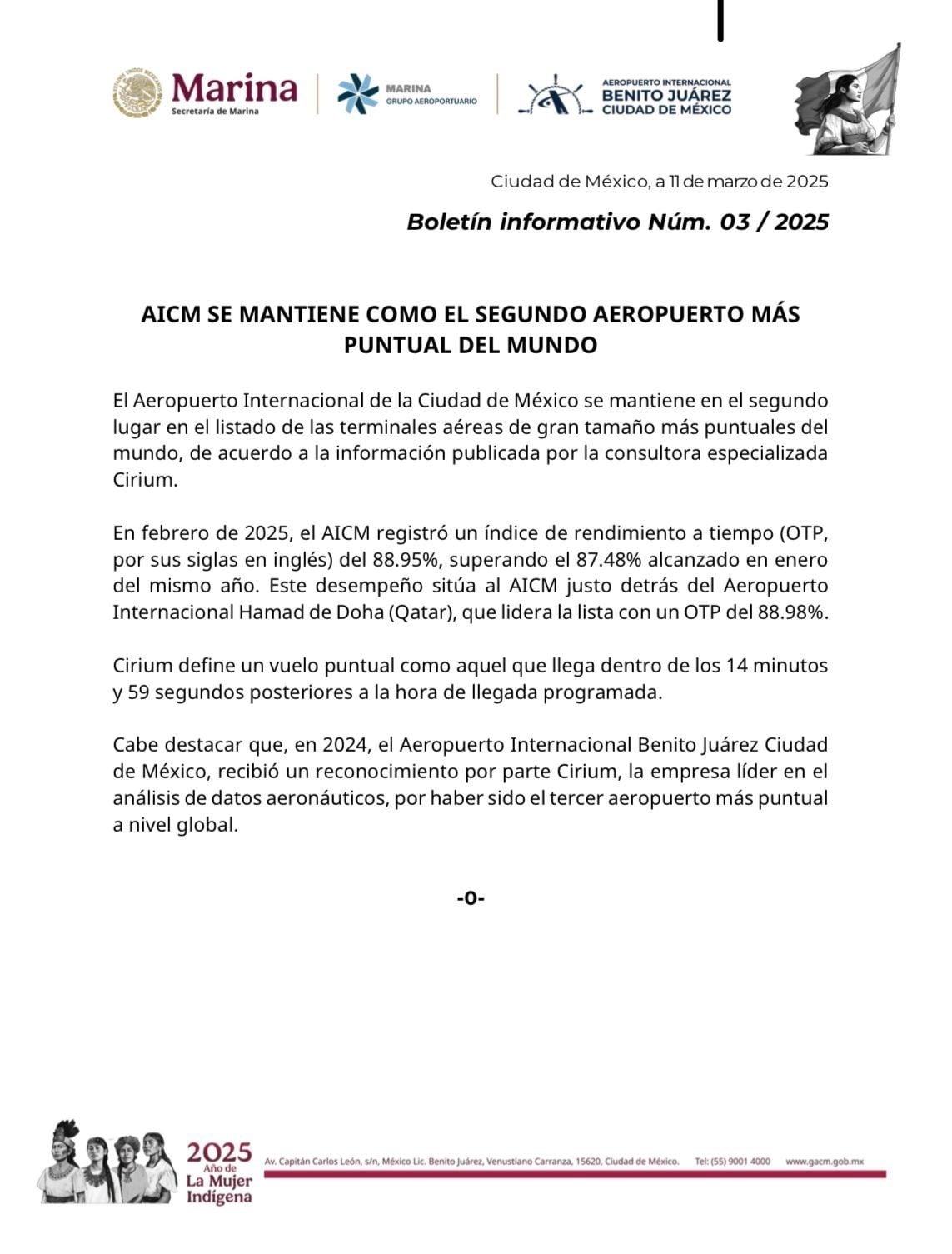 AICM entre los mas puntuales del mundo.