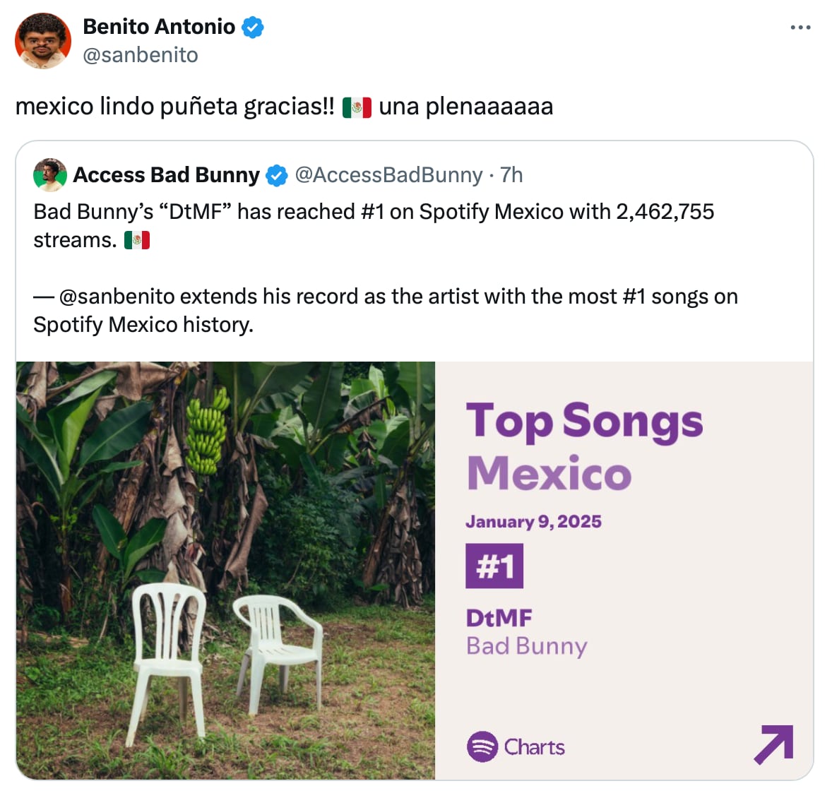 Bad Bunny se convierte en el número uno de México