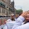 Madres buscadoras protestan frente a Palacio Nacional por sus hijos desaparecidos hoy 10 de mayo