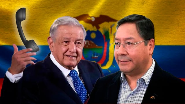 AMLO y Luis Alberto Arce, presidente de Bolivia, sostienen llamada