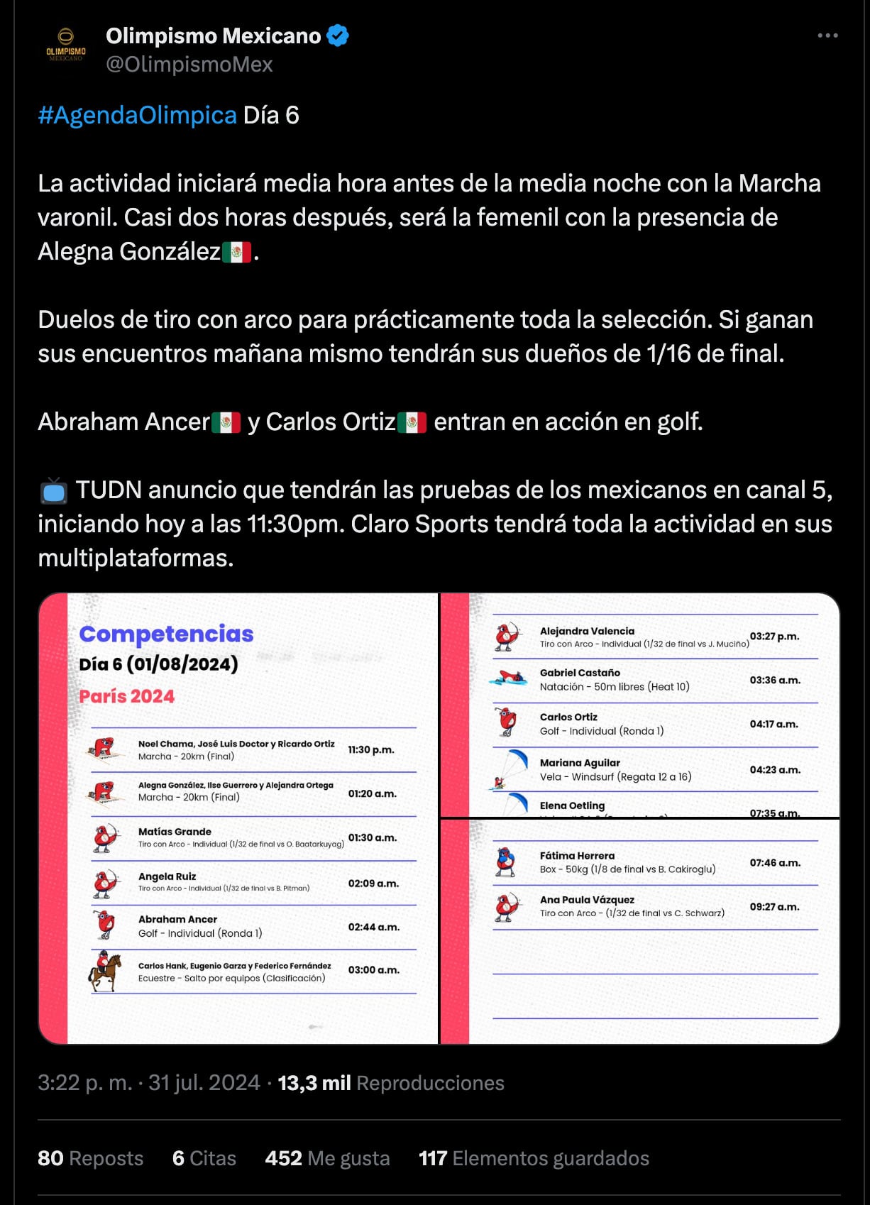 Agenda 1 de agosto.
