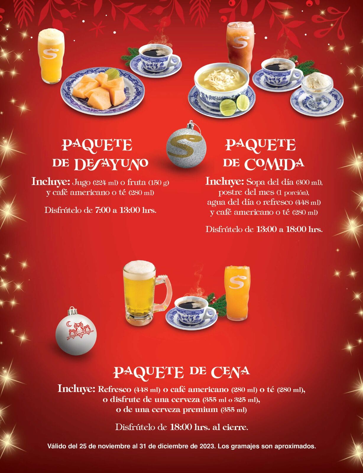 Este es el Menú navideño Sanborns 2023