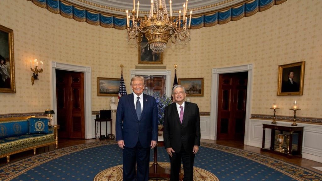 "No hablé del muro, me porté muy bien” dijo Trump al final de la cena con AMLO