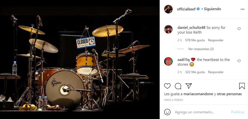 Keith Richards se despide de Charlie Watts