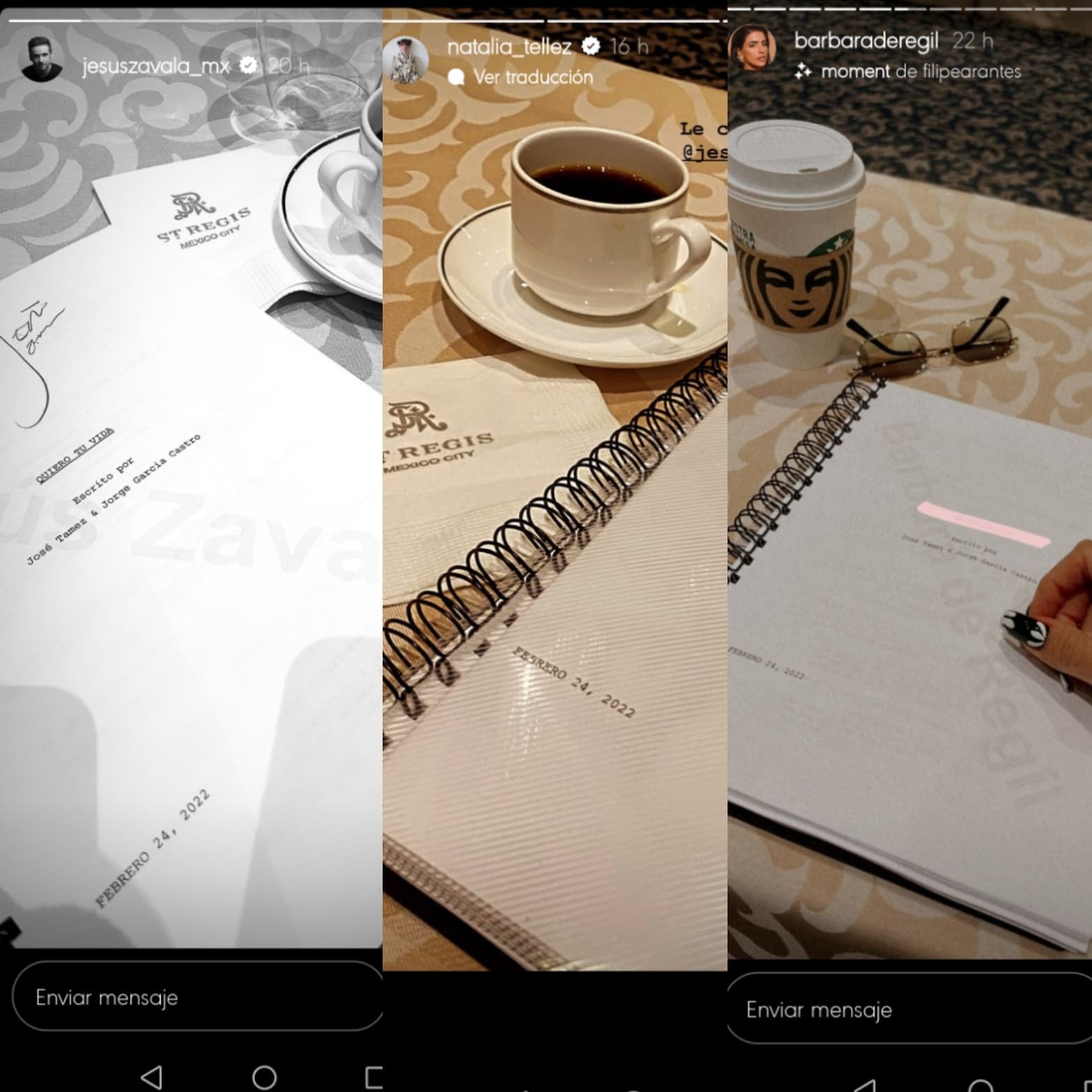 Bárbara de Regil, Jesús Zavala y Natalia Téllez en proyecto juntos.