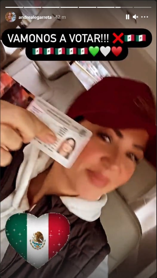 Andrea Legarreta lista para votar