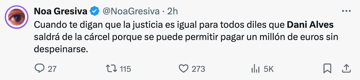 Comentarios sobre el caso de Dani Alves