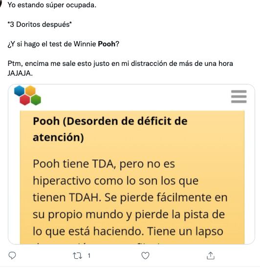 Usuarios comparten sus resultados sobre el test de patología de Pooh