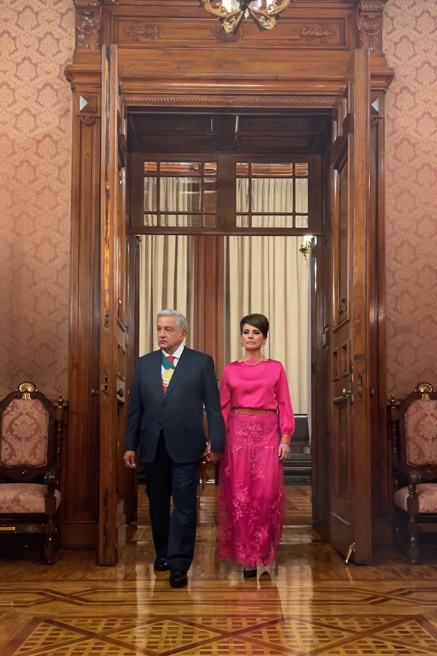 El presidente Andrés Manuel López Obrador y Beatriz Gutiérrez Müller
