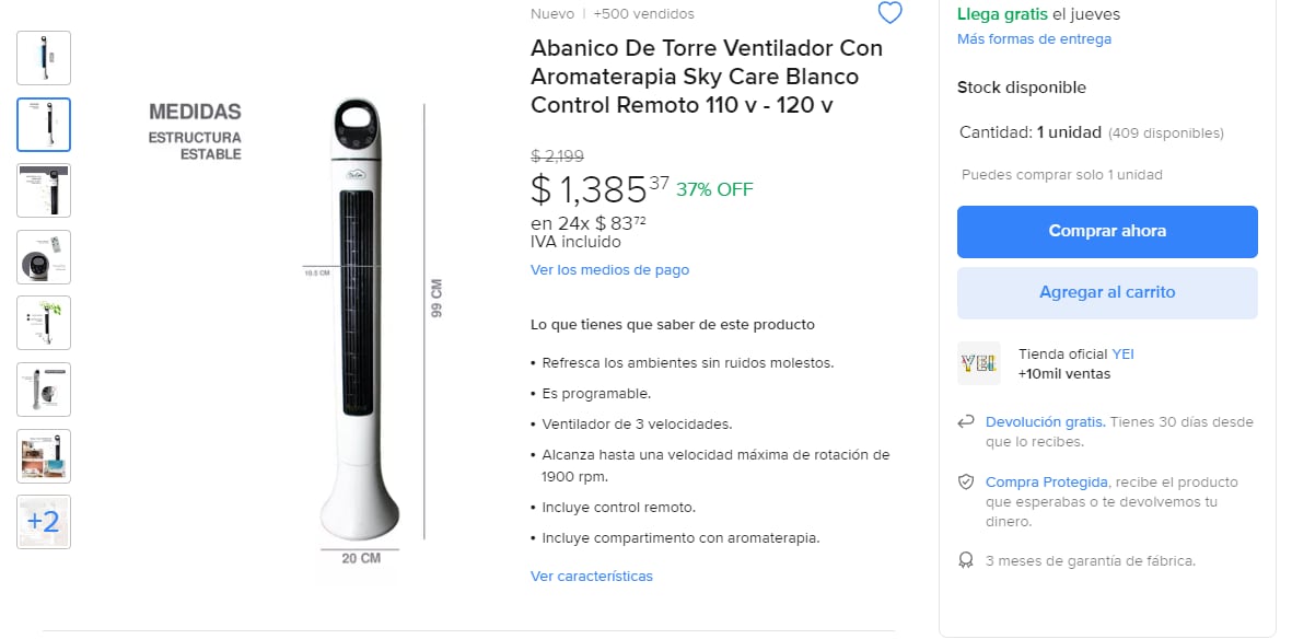 Ventiladores de torre con aire frío