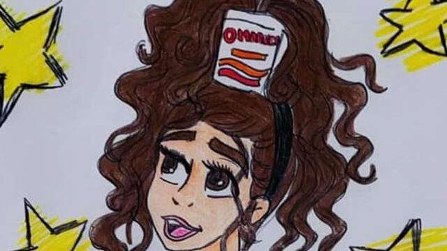 Dibujo de niña con peinado de sopa Maruchan