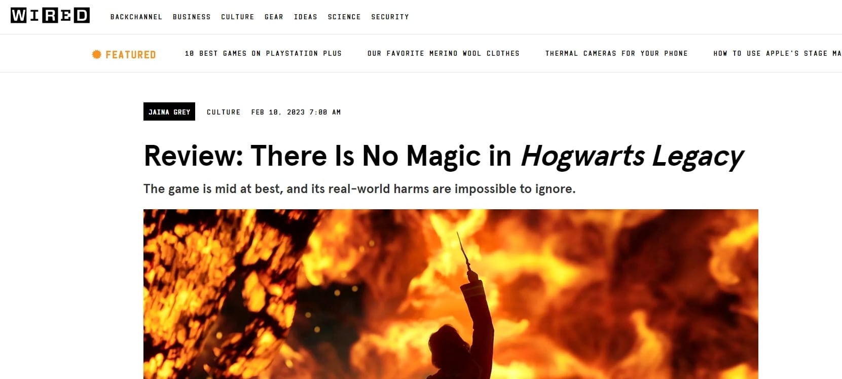 Wired critica a Hogwarts Legacy y lo tacha de antisemita