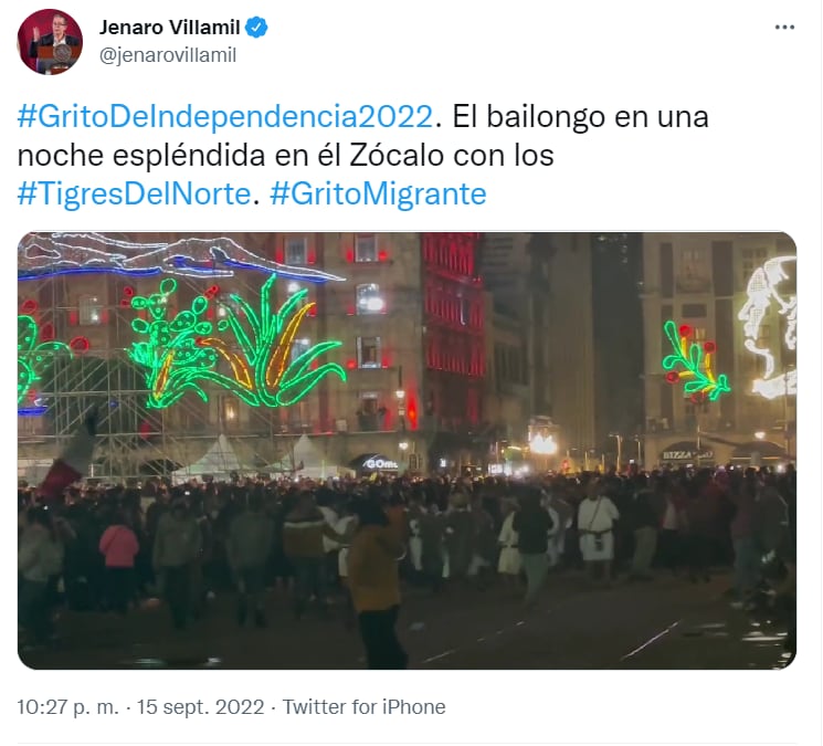 Jenaro Villamil presume bailongo por los Tigres del Norte previo al Grito de Independencia