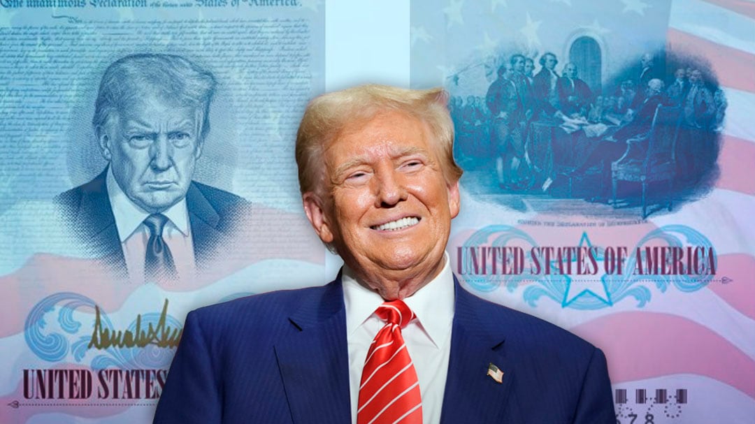 Donald Trump aparece en nuevo pasaporte conmemorativo