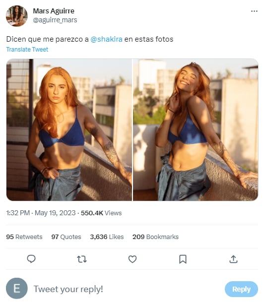 Tuit de La Mars diciendo que se parece a Shakira