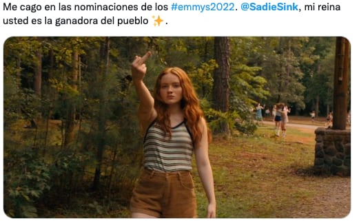 Reacciones sobre la nula nominación de Sadie Sink a los Emmys 2022