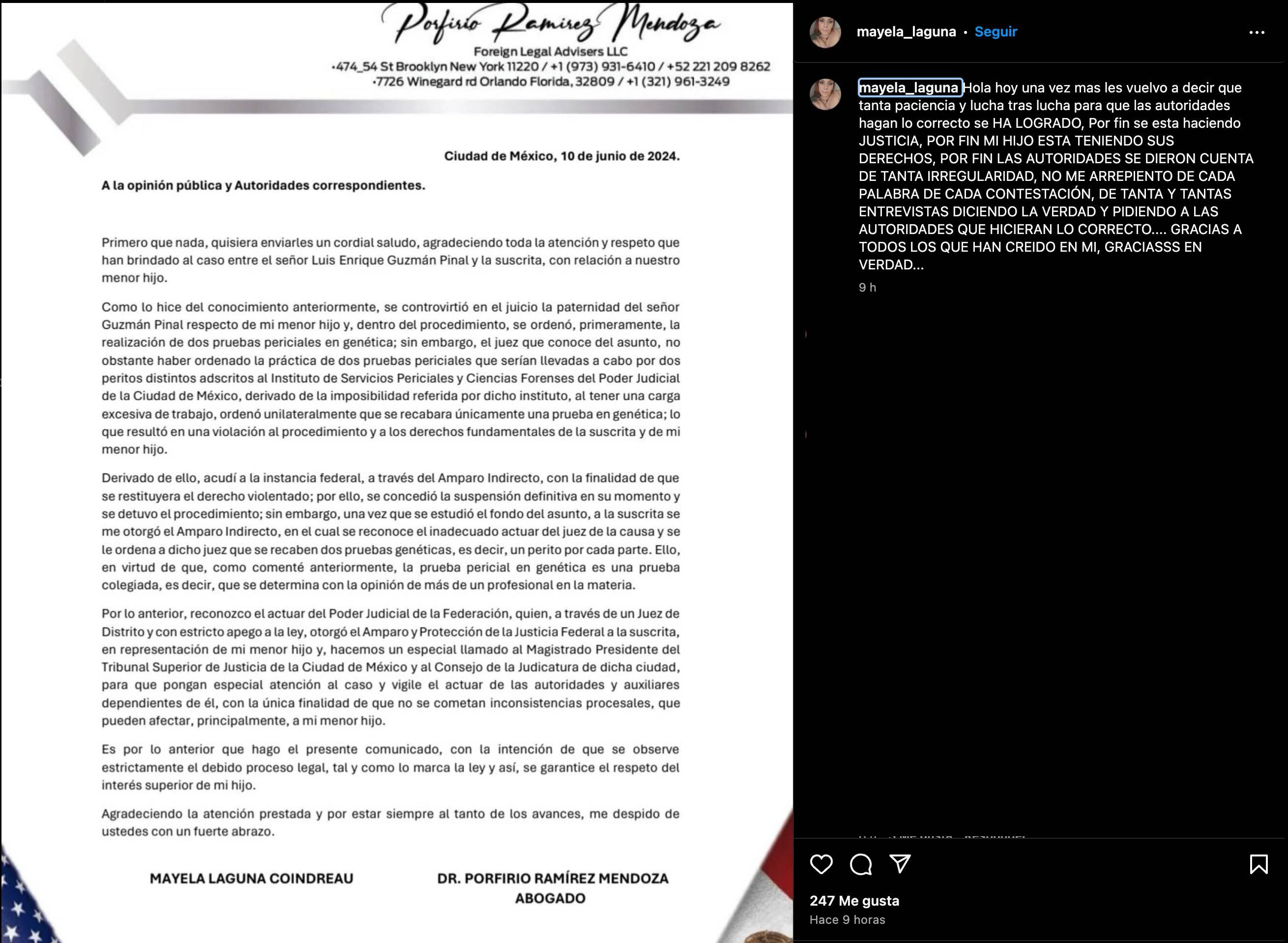 Mayela Laguna hace un recuento de lo que ha vivido desde que Luis Enrique Guzmán desconoció a Apolo