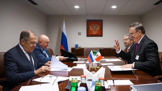 Ministros de Rusia, Serguéi Lavrov y México, Marcelo Ebrard se reúnen en la 77º Asamblea General de la ONU