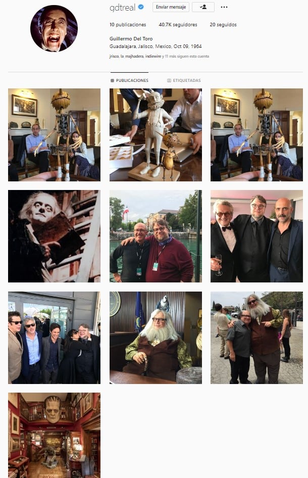 Instagram de Guillermo del Toro