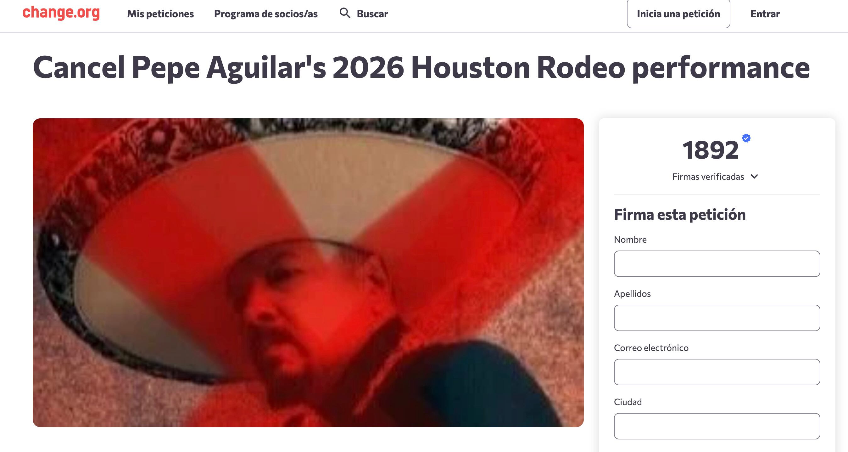 Quieren cancelar concierto de Pepe Aguilar en el Rodeo de Huston 2026