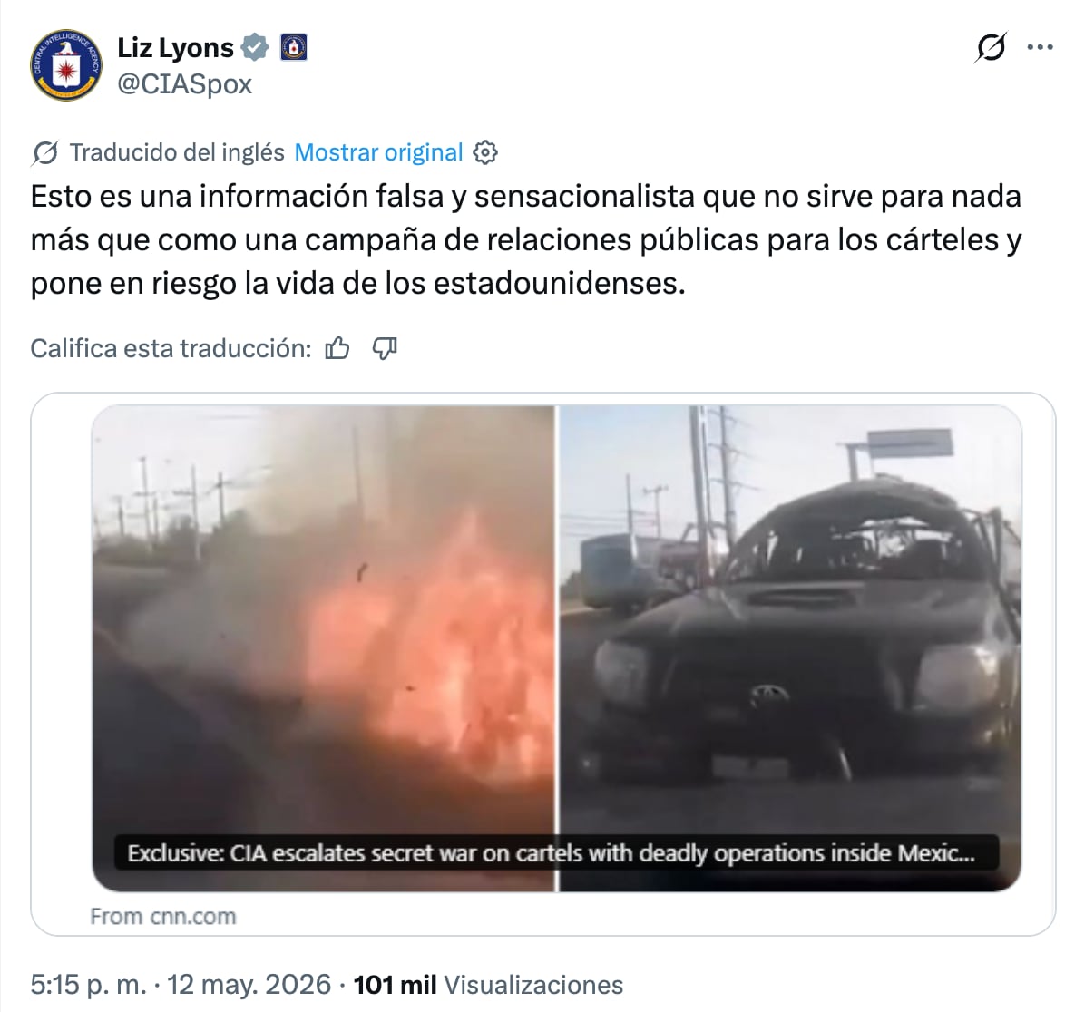 CIA explota contra CNN