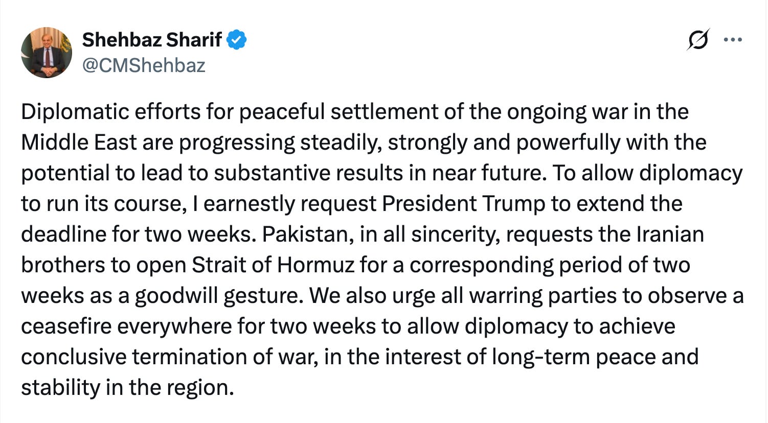 Pakistán busca acuerdo con Trump e Irán sobre estrecho de Ormuz