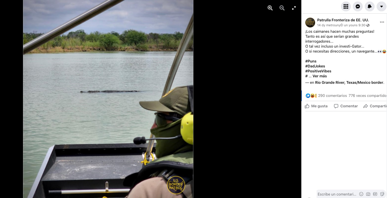 Patrulla Fronteriza confirma presencia de cocodrilo