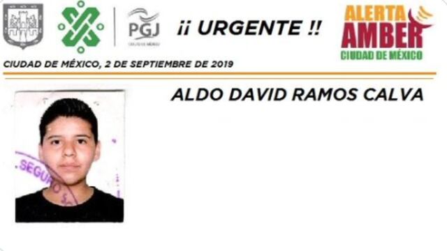 Aldo David Ramos Calva. Alerta Amber