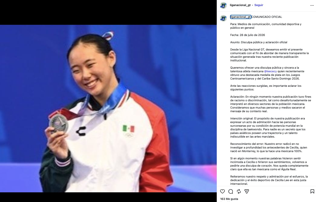 Liga Nacional de Guatemala se disculpa con Seo Hyun Cecilia Lee Kimes