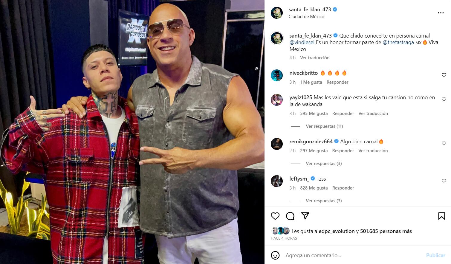 Santa Fe Klan y Vin Diesel