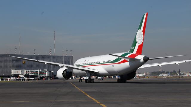 El avión presidencial poco antes de despegar rumbo a California, en imagen de diciembre de 2018