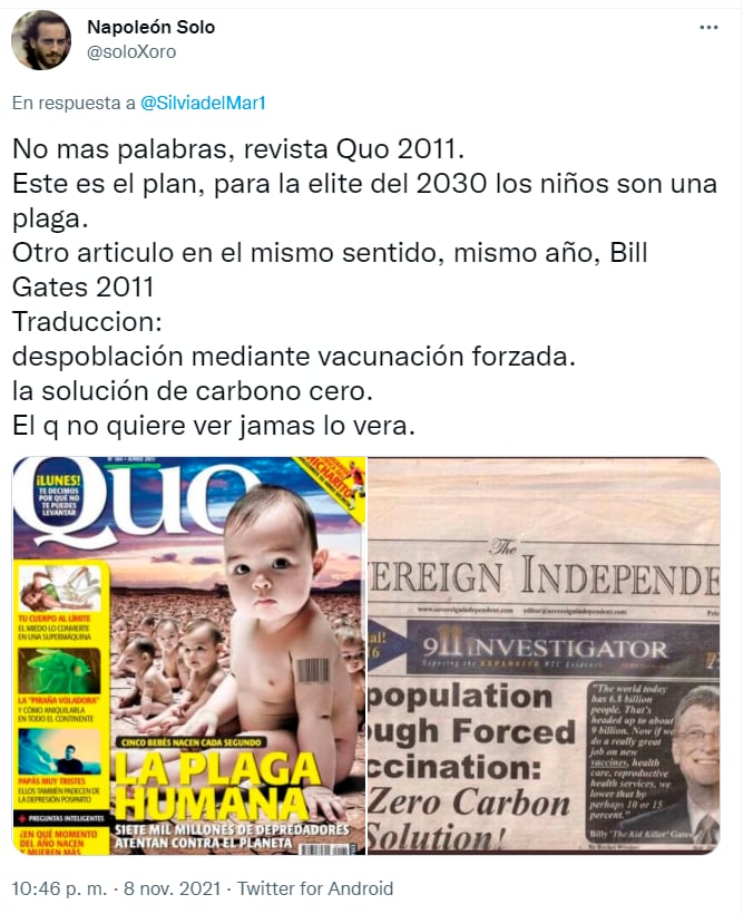 Captura de pantalla de Twitter/ @soloXoro