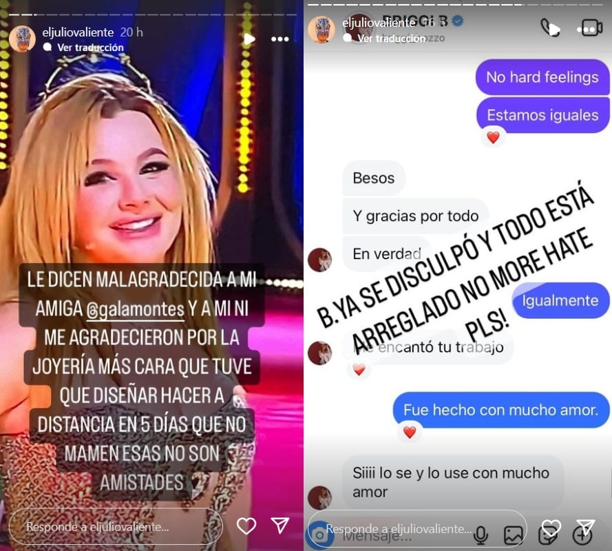 Diseñador señala a Briggitte Bozzo de malagradecida y defiende a Gala Montes