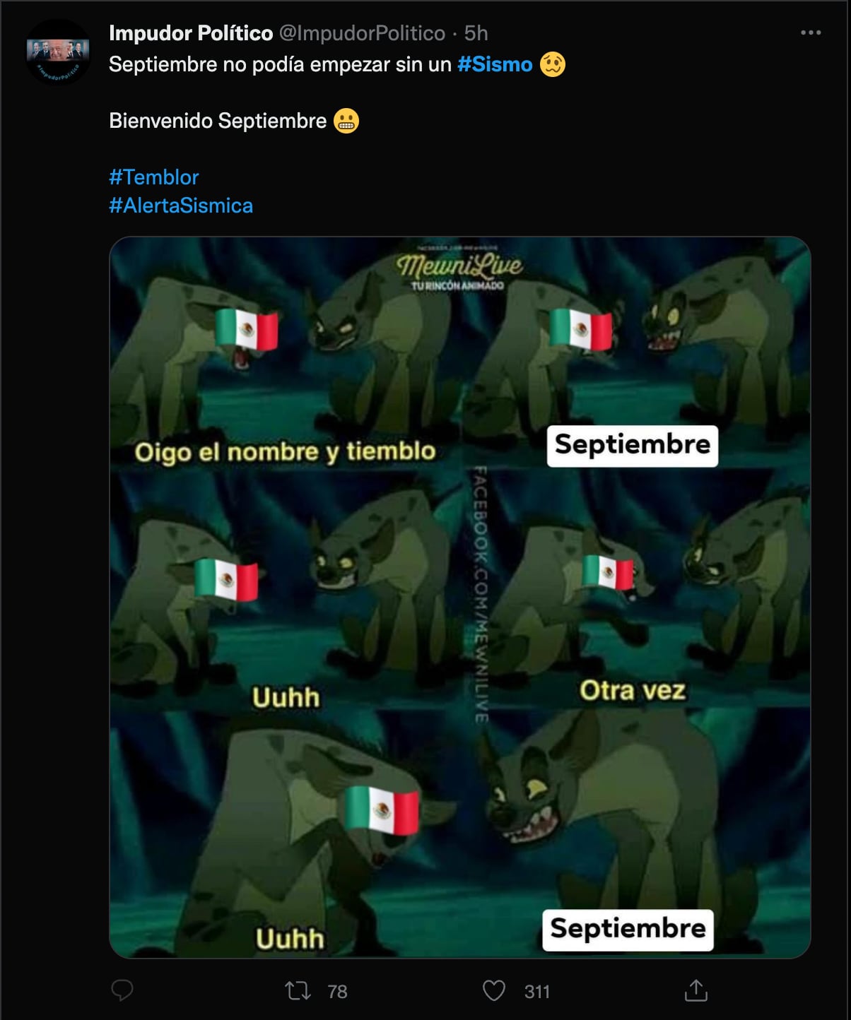 Memes de septiembre, el mes de los sismos