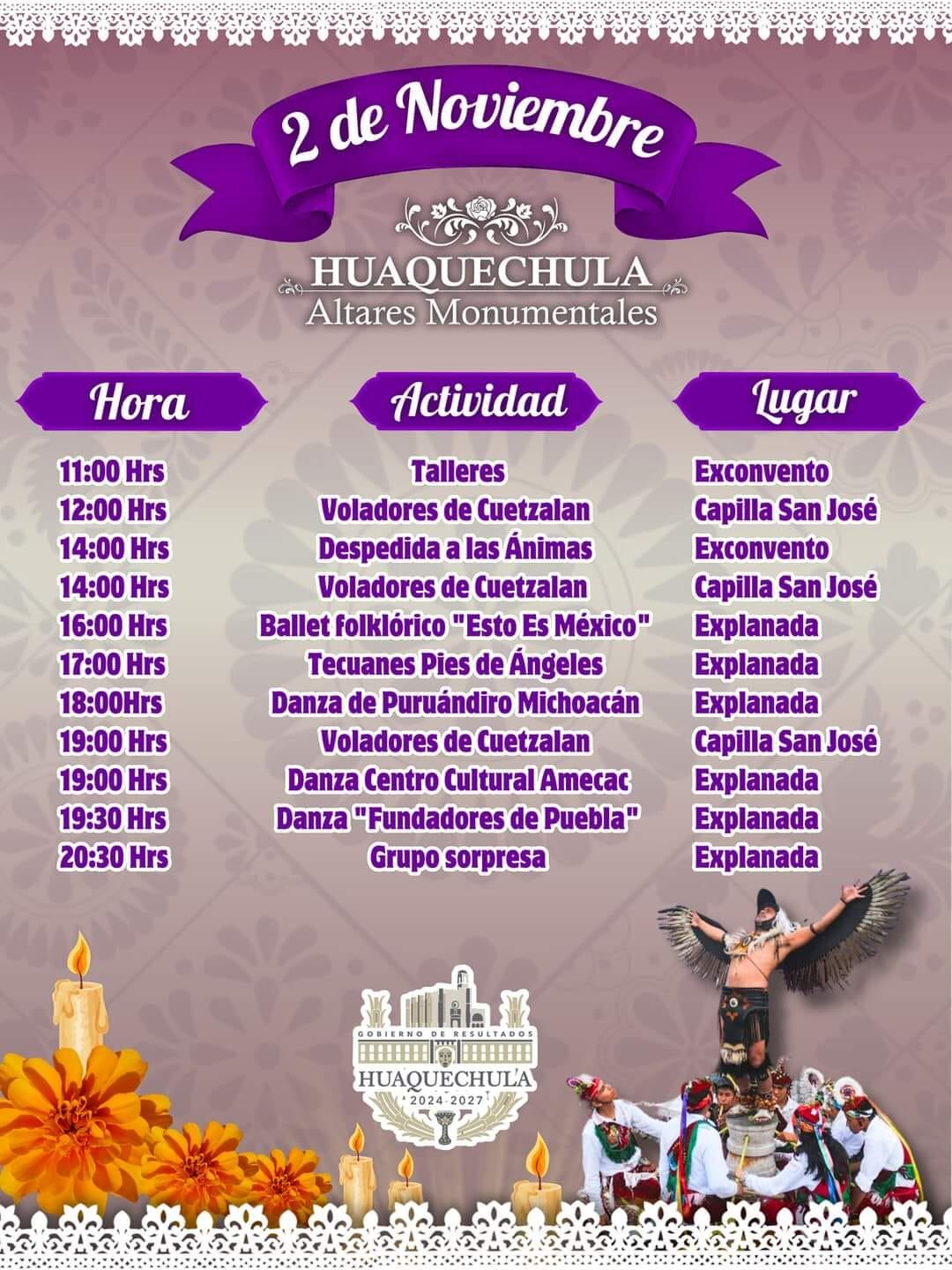 Huaquechula, altares monumentales de Puebla por el Día de Muertos 2024
