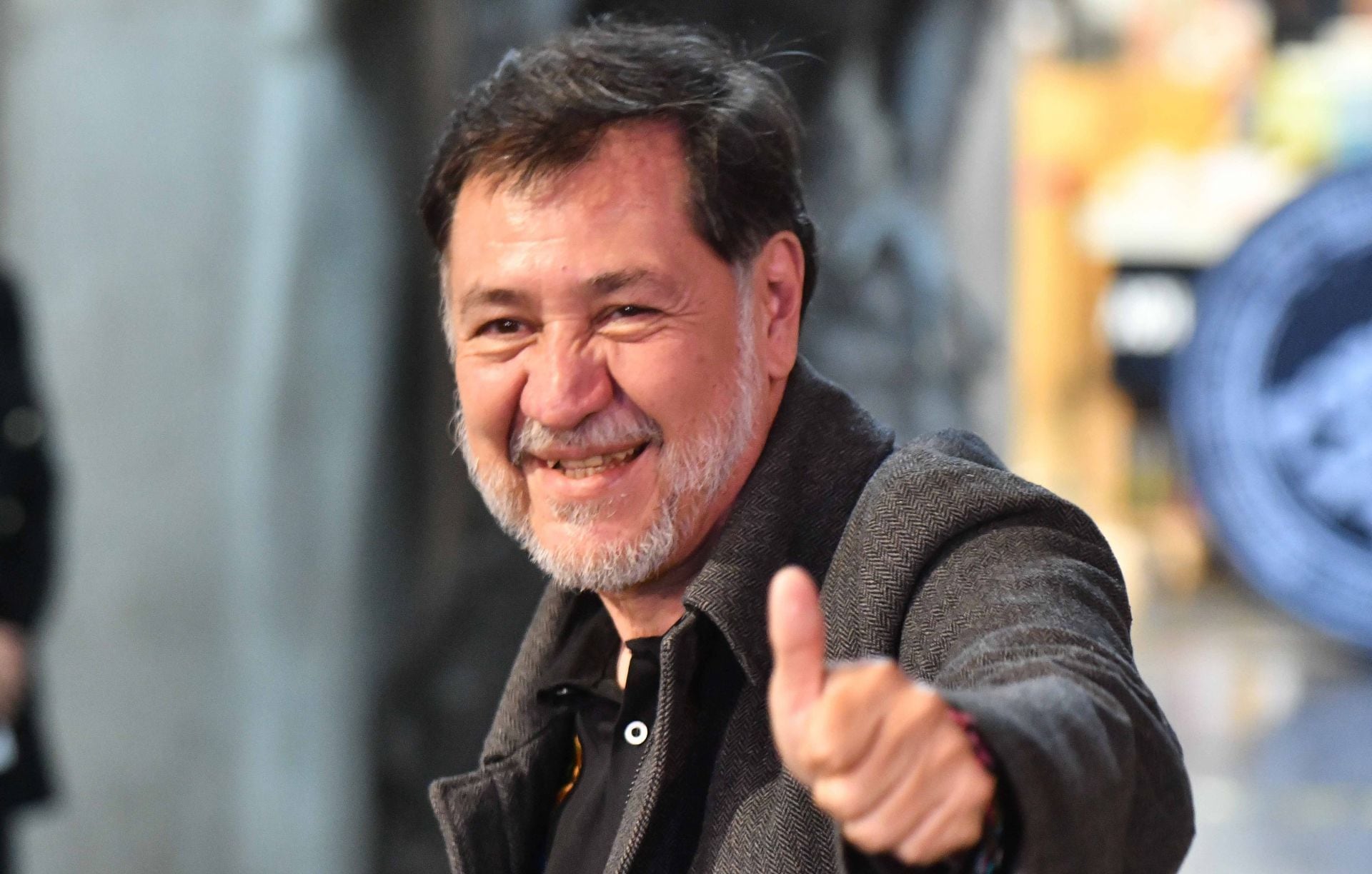 Gerardo Fernández Noroña durante su llegada a la reunión en donde Claudia Sheinbaum recibirá el bastón de mando