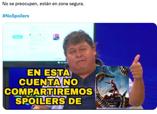 Meme contra spoilers de 'Spider-Man: No Way Home'