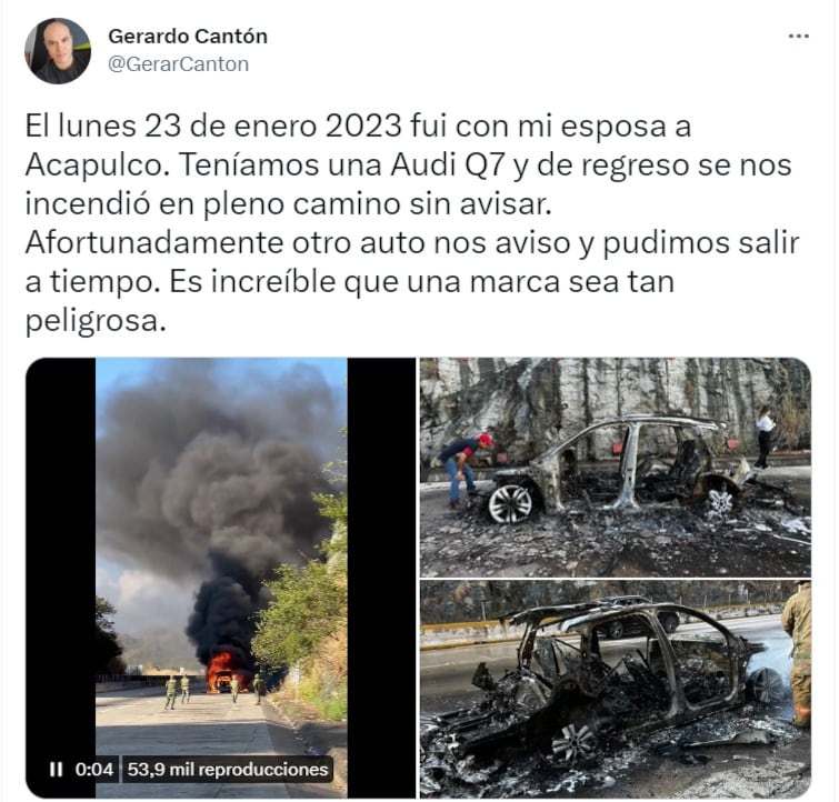 Audi Q7 se incendia