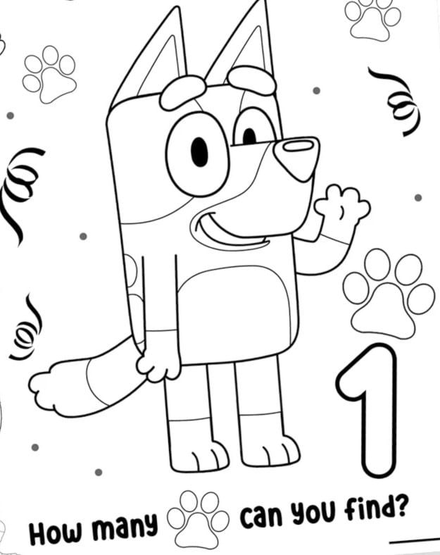 Dibujos de Bluey para aprender a contar