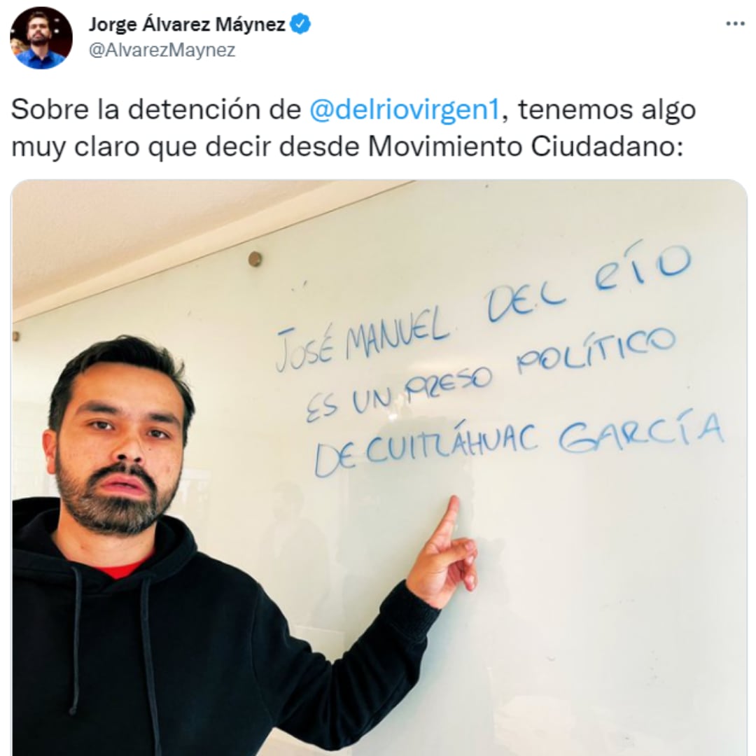 Tuit de Jorge Álvarez Máynez diputado de MC