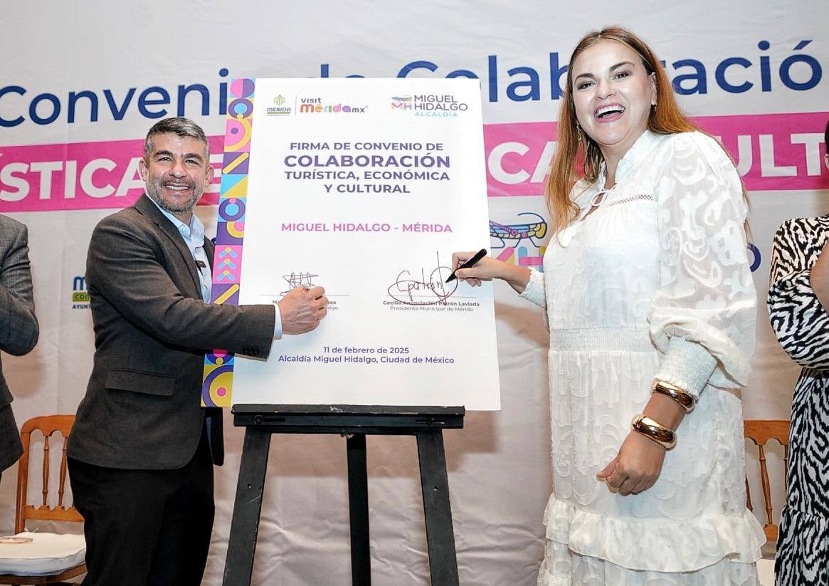 Mauricio Tabe y Cecilia Patrón firman convenio