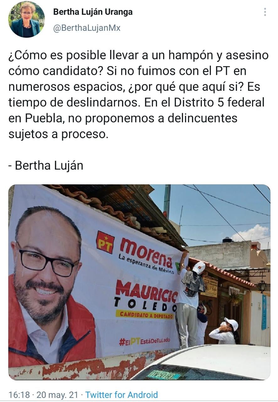 Tuit de Bertha Luján