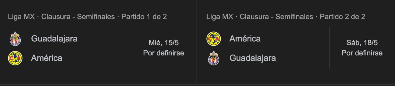 Google pone como seguro el América vs Chivas
