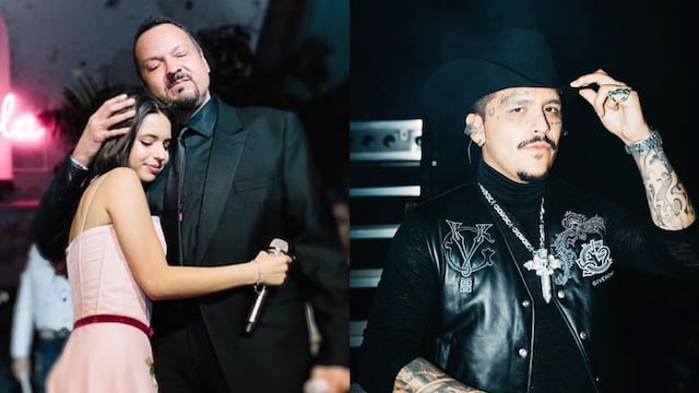 Pepe Aguilar, Ángela Aguilar y Christian Nodal