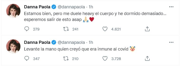 Tuit de Danna Paola