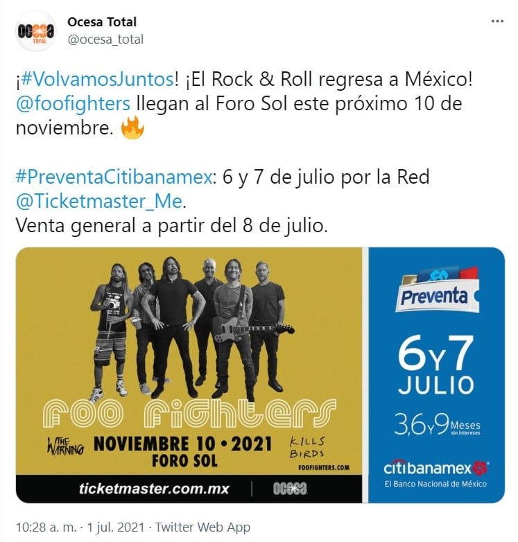 Publicación de Twitter